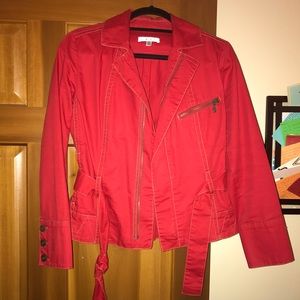 CAbi red belted jacket